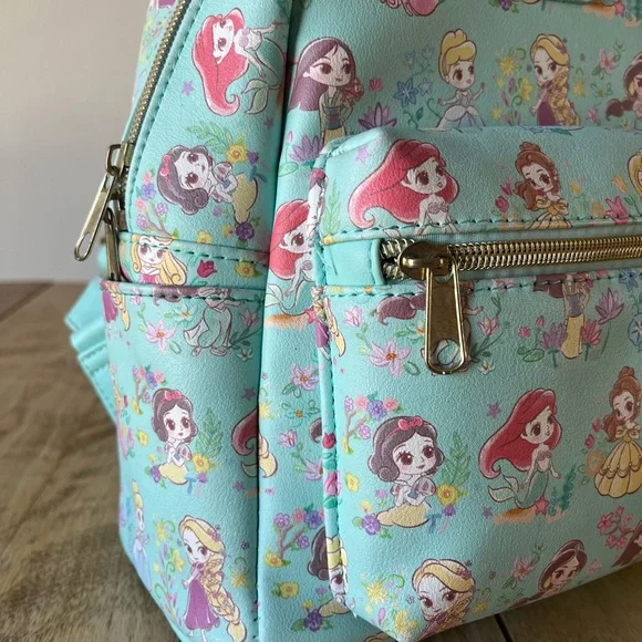 EUC Loungefly Disney Princess Chibi mint blue teal women’s mini backpack Ariel - Picture 3 of 7